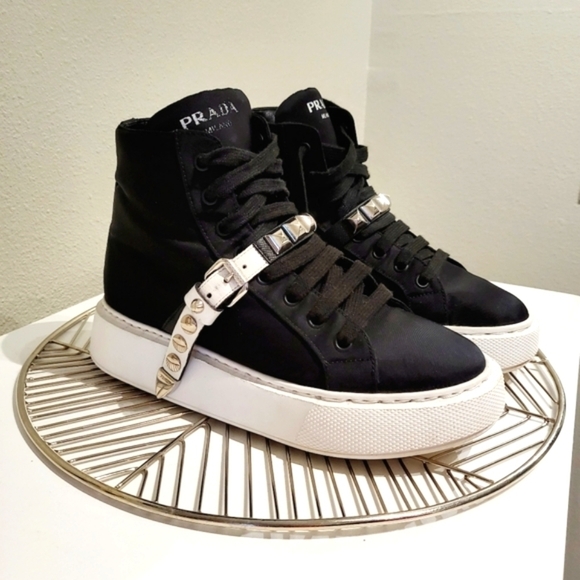 Prada | Tessuto Studded High-Top - Picture 2 of 10